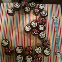 Hello Kitty Cupcakes chocolate cupcakes with royal icing cupcake toppers!