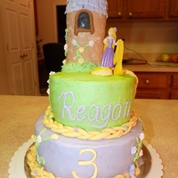 Tangled Cake WASC with buttercream icing and fondant details