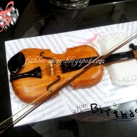 Violin 3D Fondant Cake My lovely sister's birthday is on 16th Dec.I decide to bake this violin fondant cake for her.Hope this 3D violin can surprise her on...