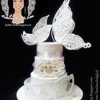 Wedding Cake White Butterflies Wedding Cake ...
