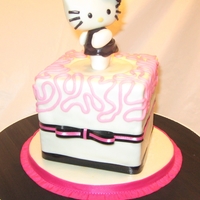 Hello Kitty This is a 4.5" cake. Just large enough to feed the bday girl. Hello Kitty was hand made.TFL