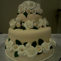 This Was My First Wedding Cake :) The bride wanted an ivory cake with white roses.