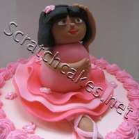 Dora Ballerina Cake this is the first time i ever made a figure out of fondant. It is supposed to be Dora as a ballerina.