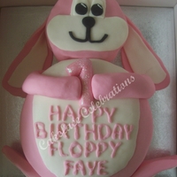 1St Birthday Bunny This was made for a little girl who's nickname was floppy.... hence the floppy eared bunny. The number one was glittery