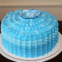 Blue Petal Birthday Cake 