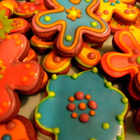 Chocolate Decorated Sugar Cookies These were so fun to create. The chocolate sugar cookie made a great backdrop for all of the bright colors of royal icing