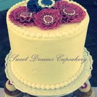 Ruffle Flower Topped Wedding Cake 