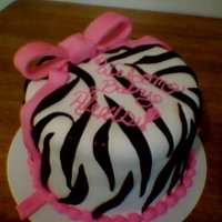 Pink And Black Zebra Striped Cake 