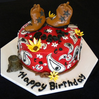 Cowboy Themed Birthday Cake 