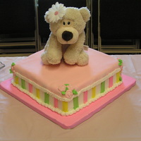 Teddy Bear Baby Shower Cake Buttercream and fondant cake for a friend that just adopted a baby.