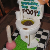 Toilet Birthday Cake The bathroom floor is carrot cake with cream cheese frosting covered in marshmallow fondant. The toilet is a combination of rice krispy...