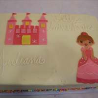 Princess Cake Frosted and decorated in buttercream
