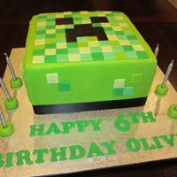 Minecraft Creeper 6Th Birthday Cake 