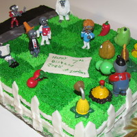 Plants Vs Zombies Birthday Cake I made this one for my son's 7th birthday. Buttercream, with fondant accets