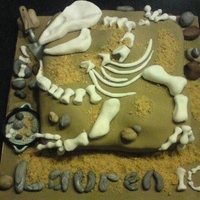 Dinosaur Fossil Vanilla Cake Everything on the cake is fondant and of course edible :)