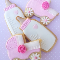 Baby Shower Cookies Baby bottle and pram girl baby shower cookies