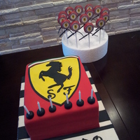 Ferrari Cake And Matching Cake Pops Ferrari cake and matching cake pops