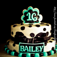 Sweet 16 B Day Cake With Poka Dots Sweet 16 b-day cake with poka-dots