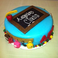 Class Is In Session! I used MMF and modeling chocolate for the entire cake