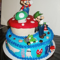 Super Mario Cake This cake set me back like crazy. Couldn't find anything to put on the cake so I decided to visit the local party supply store and...