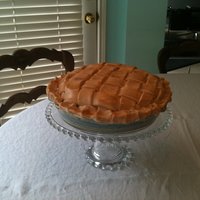 Apple Pie Cake This is a strawberry cake with painted fondant to look like an apple pie.