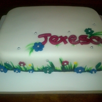 Flower Cake White and chocolate cake covered with fondant