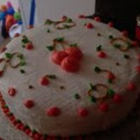 Cherry Time 3rd cake I've ever decorated. It's a Cherry chip cake so I themed it with Cherries. Just practice