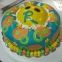 Oh No! Who Dropped The Bowling Ball In The Birthday Cake?!? For my son's 5th birthday bowling party.