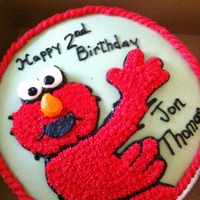 Elmo's Cake My first try at an Elmo cake not the best but she loved it. Marble with pineapple filling and buttercream icing