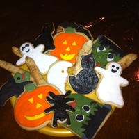 Halloween Cookies Vanilla sugar cookies covered with fondant