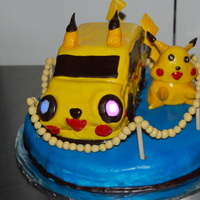 Pokemon Pikachu Car Cake This cake was so fun to do. the headlights actually blink different colors.