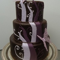 Purple Butterflies Lavender and Plum Theme on Chocolate Fondant