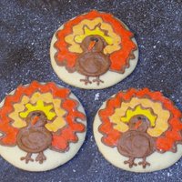 Fall Cutouts Cutouts are a pumpkin spice recipe. Turkeys are buttercream. Others are a combination of buttercream and quick pour fondant.