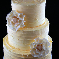 Ridged Buttercream With Gumpaste Flowers www.facebook.com/kristyscakecorner