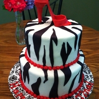 Zebra Cake With Red High Heel Shoe This was my first attempt at a gumpaste shoe. It was harder than I thought!