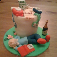 Individual Retirement Cake Personalised retirement cake for a colleague (who is a social worker, hence the rules and regs!). Cake stood about 5 inches high and was...