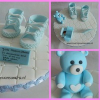 Birth Of A Baby Boy Een soort geboortetegel van suikerwerk voor mijn neefje
