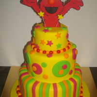 Elmo 1St Birthday Cake ★ I made this cake for Makayla's 1st Birthday as she just LOVES Elmo :-) It was Chocolate Banana flavoured, covered in buttercream &amp...