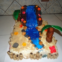 Hawaiian Theme Birthday Cake 