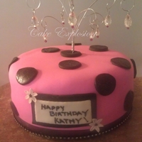 Pink Polka Dot With Bling I hand made the topper, glittered the polka dots and had fun with this cake.