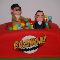 Bazinga! Big Bang Theory cake for my brothers 21st :o) white chocolate mud cake with caramel IMBC filling and milk chocolate ganache