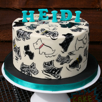 Radley "doodle Dog" cake based on the Radley &ldquo;doodle dog&rdquo; design bag, which the birthday girl got as a present! vanilla cake with vanilla...