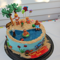 Pool Party Birthday Cake 