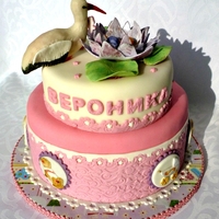 Stork Christening/baby Shower Cake
