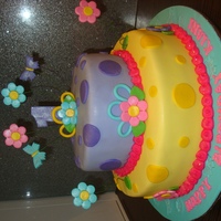 Girls 1St Birthday Cake White Chocolate Mud Cake with White Chocolate Ganache