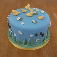 This Cake Was My Contribution To My Daughters School Fete With Little Ducks In A Pond X This cake was my contribution to my daughter's school fete with little ducks in a pond x