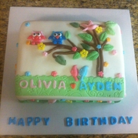 Look Whoo's Turning One owl cake