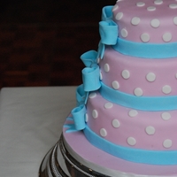 1950's Inspired Wedding Cake 3tier polkadot wedding cake , decorated in ice cream colours in a 1950's style
