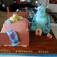 Monsters Inc Birthday Cake I made this photo for a special little boy for Icing Smiles charity, chocolate cake models made with fondant and gumpaste