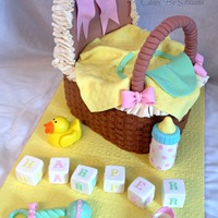 Completely Edible White Velvet Cake With Lemon Curd Filling Bassinet Covered In Buttercream Basket Weave With Fondant And Gumpaste Detail Completely edible. White velvet cake with lemon curd filling. Bassinet covered in buttercream basket weave, with fondant and gumpaste...